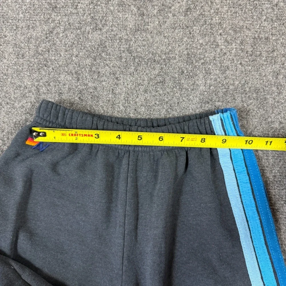 Aviator Nation 5 Stripe Sweatpants Charcoal Blue Youth Kid Size 10 Comfy Casual